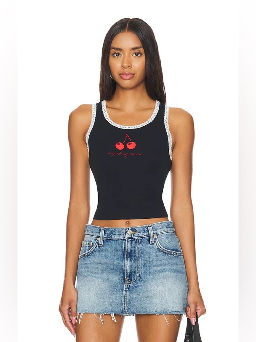 Daydreamer LA 'My Cherry Amour' Lace Trim Baby Tank